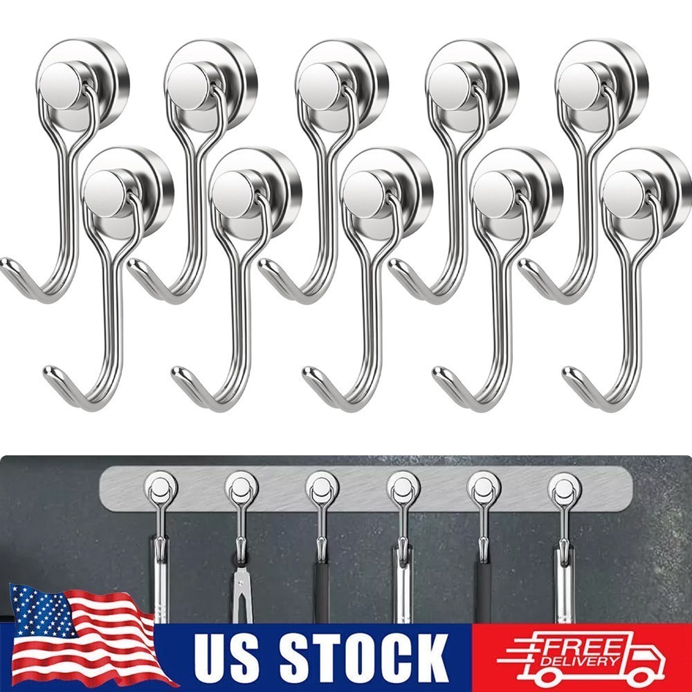 10pcs Swivel Swing Magnetic Hook 30LBS Heavy Duty Magnetic Hooks Strong Magnet