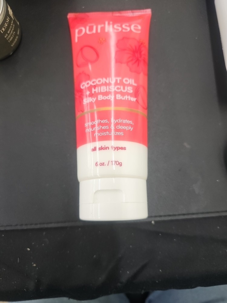 Purlisse Coconut Oil + Hibiscus Silky Body Butter 6oz/170g FULL SIZE NEW