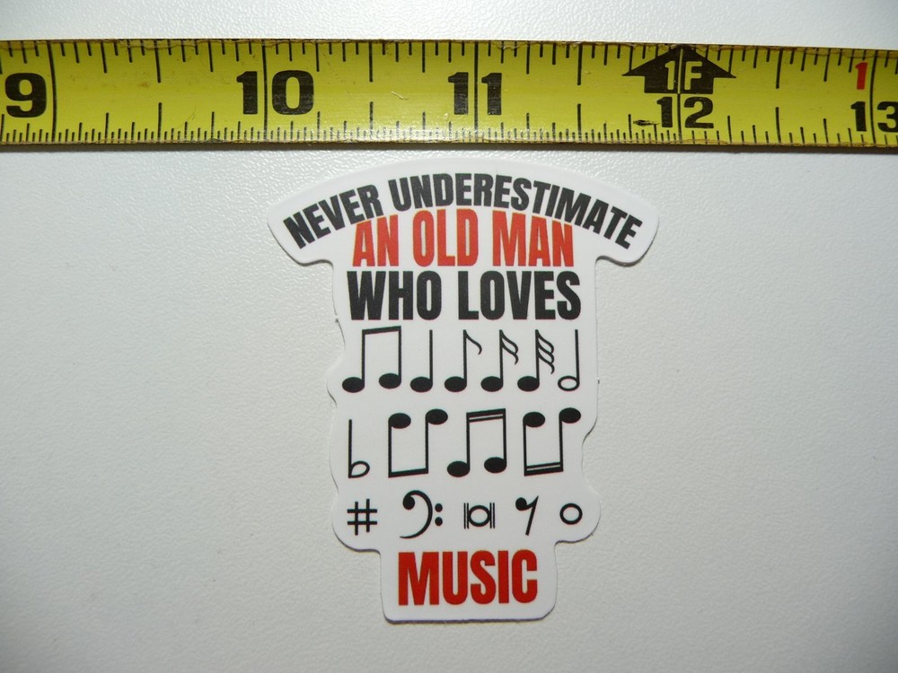 OLD MAN LOVES MUSIC DECAL STICKER BAND CONCERT HALL MUSICAL