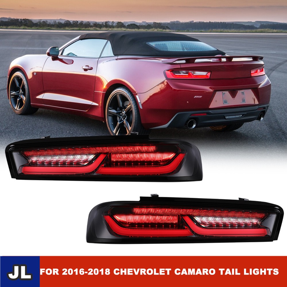 For Chevy Camaro 2016 2017 20018 Rear Pair LED Sequential Tail lights Smoke Lens