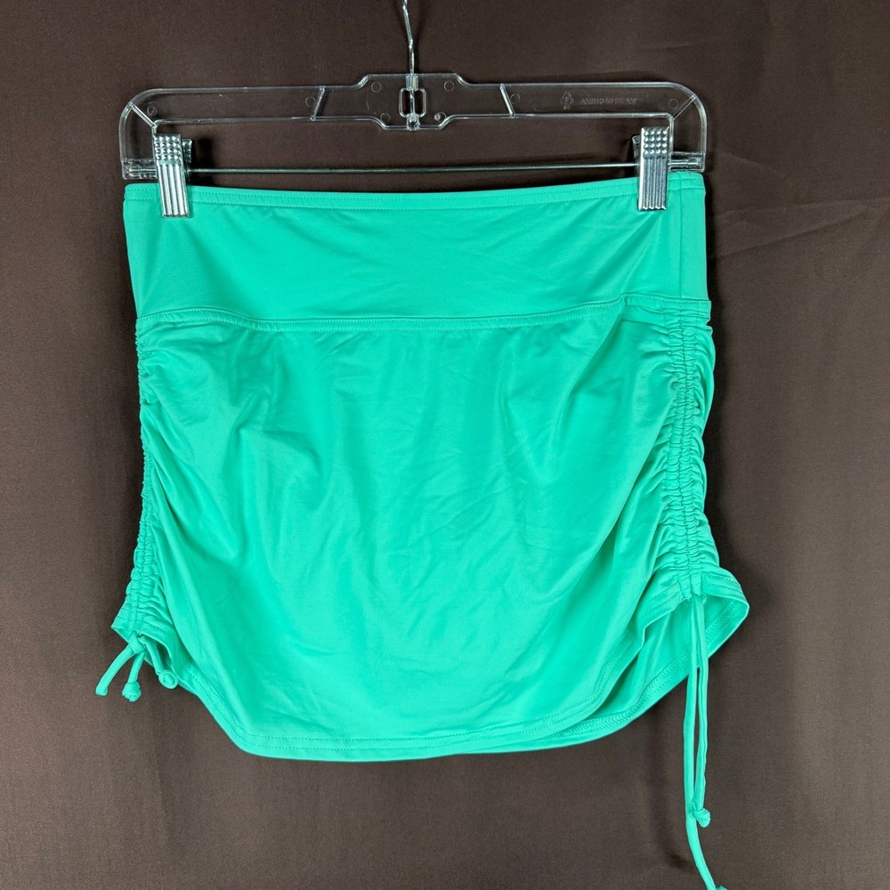 Lands End Womens Tummy Control UPF 50 Swim Skirt with Ruched Sides in Island Aqua