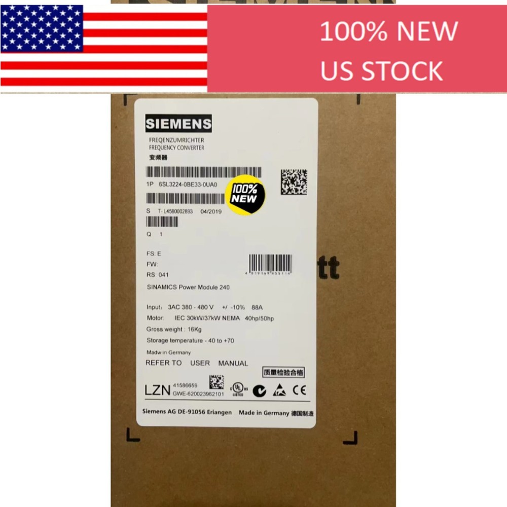 SIEMENS 6SL3224-0BE33-0UA0 Power Module 6SL3224-0BE33-0UA0 FreeTax #MS