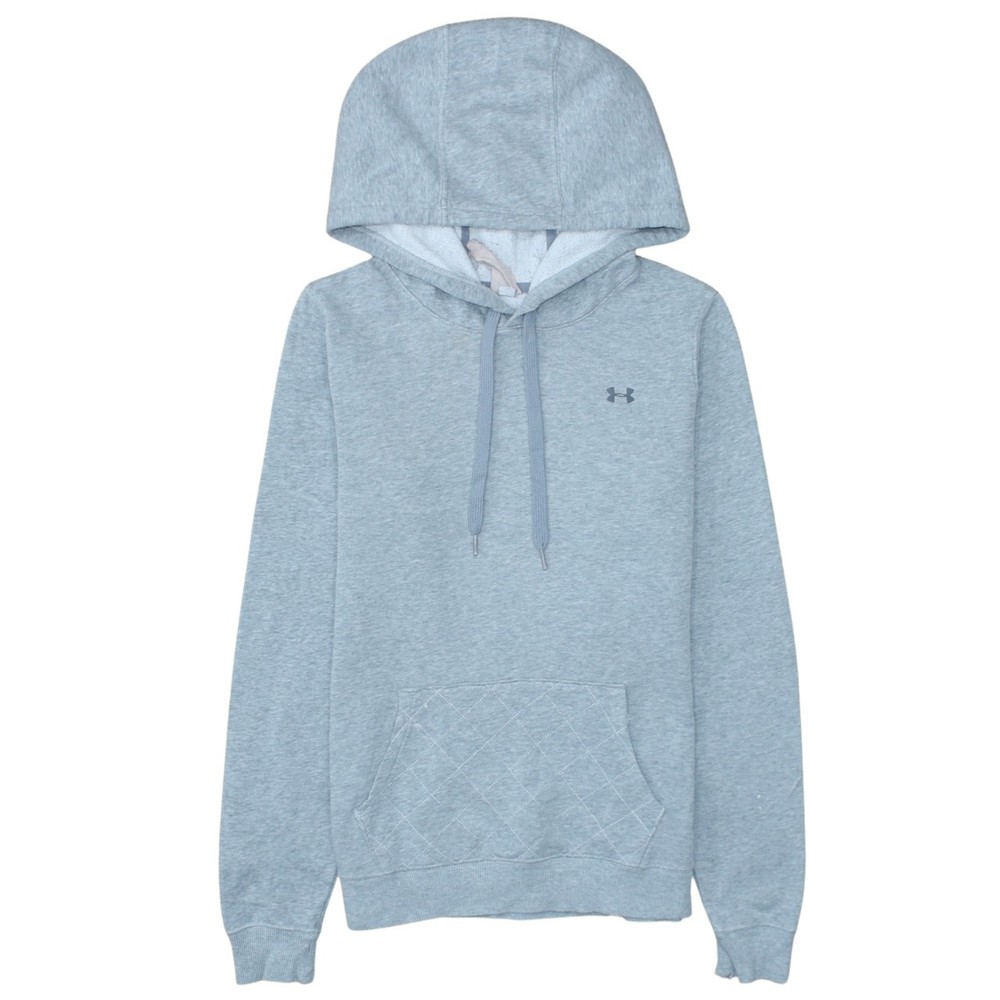 Under Armour Womens Hoodie Grey Fleece Embroidered Logo Kangaroo Pocket S