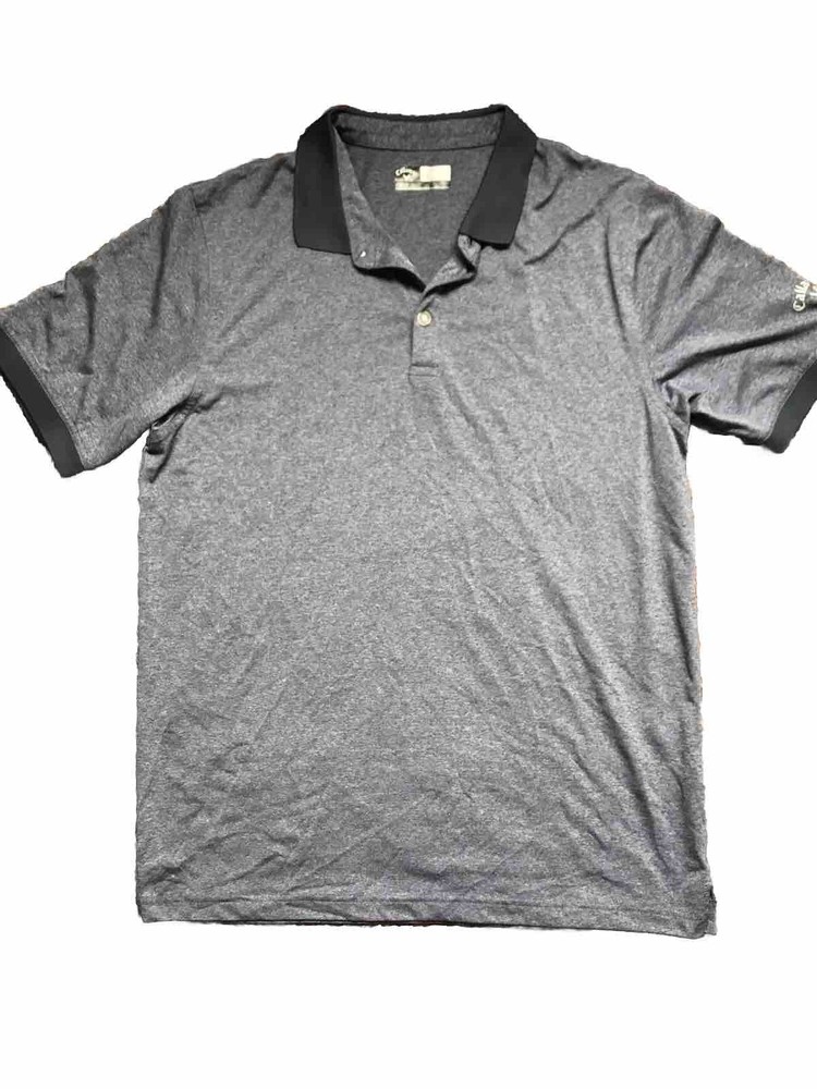 Callaway Golf Gray Black Trim POLO SHIRT Large L