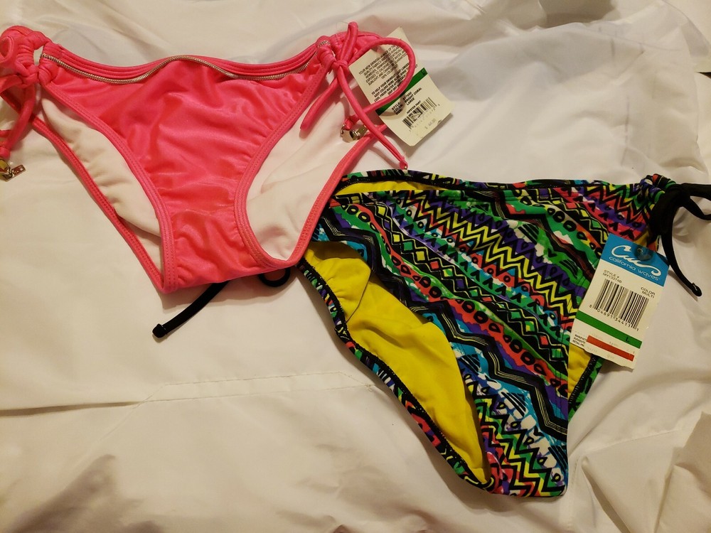 P8 NWT Lot 2 Macy's Bikini Bottom CLEARANCE SALE MSRP $68 Split & Calif. Waves-image