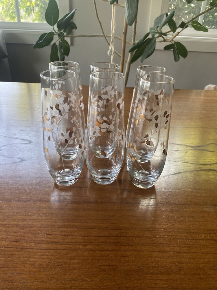 Vintage Hand-Painted Stemless Champagne Flutes for Elegant Toasts