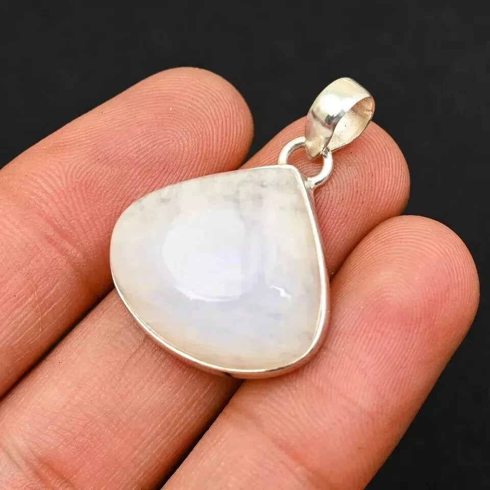 Rainbow Moonstone 925 Sterling Silver Handmade 25ct Pendant Jewelry