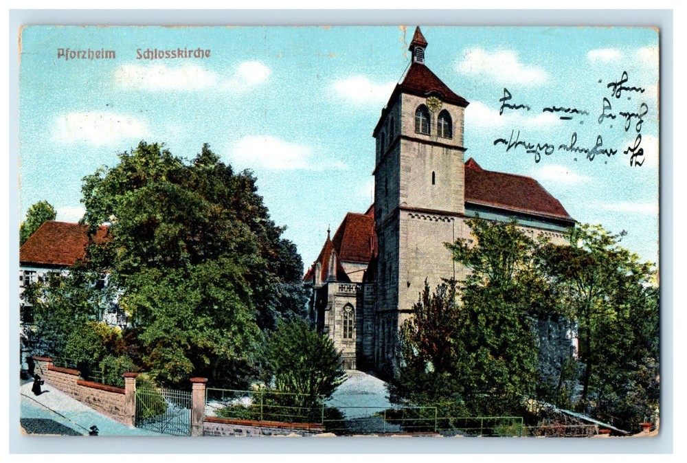 c1910 Pforzheim Schlosskirche Pforzheim, Germany Posted Antique Postcard