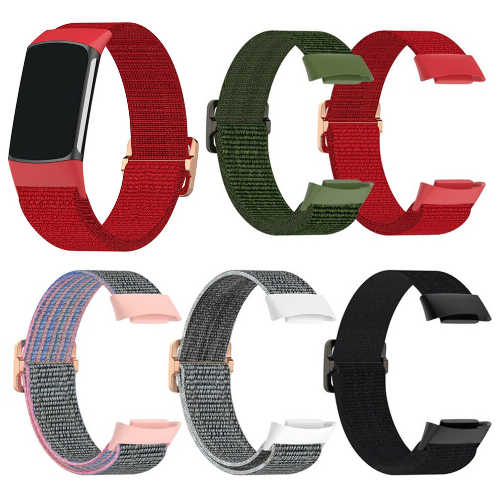 Unisex Nylon Watch Strap Woven Fabric Elasticity Buckle For Fitbit Charge 6
