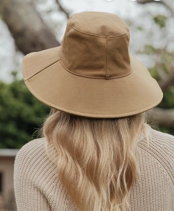 Jenni Kayne Bucket Sun Hat Canvas Cotton Wide Brim Summer Vacation Resort Wear