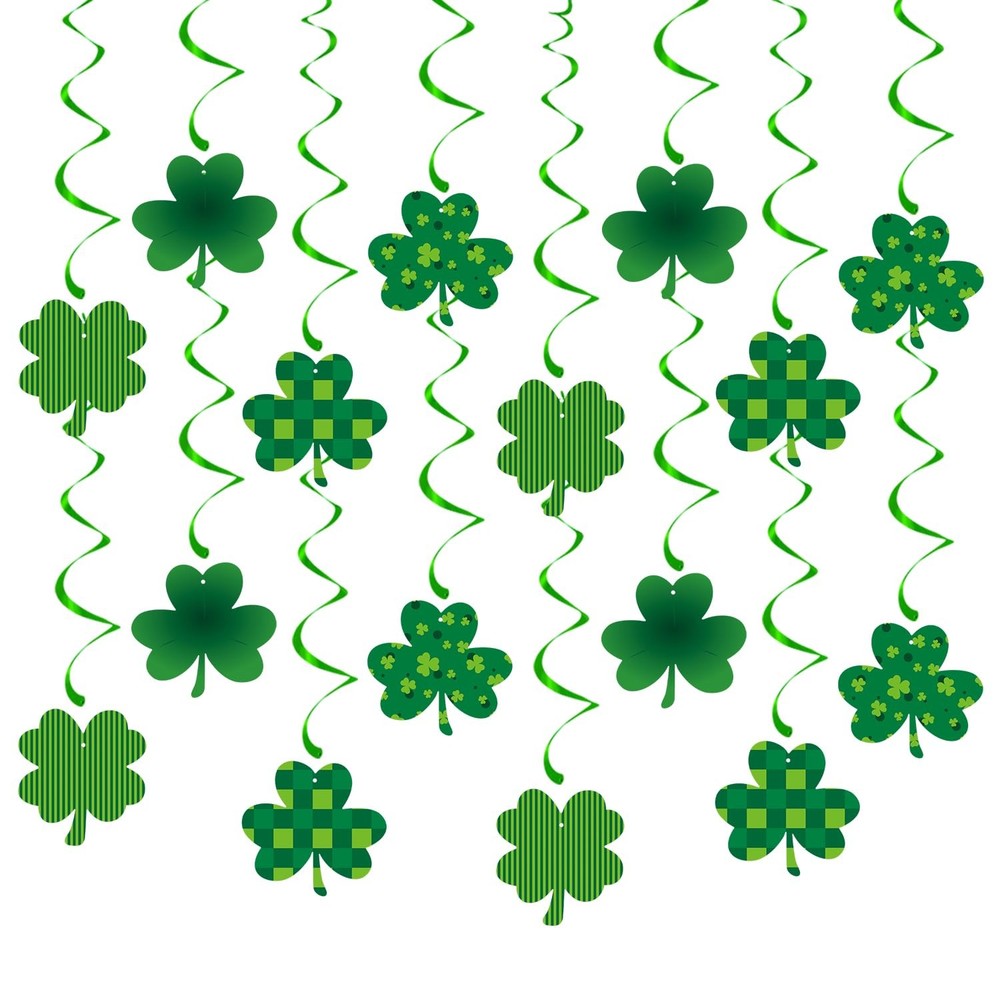 St-Saint Patricks-Day Decorations Garland-Swirls Decor - 16Pcs St.Patrick's G...