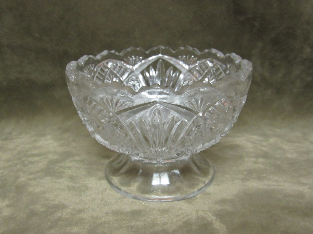 1900 Victorian Higbee Glass Arrowhead in Oval Low Sherbet/Custard Cup Lot of 4