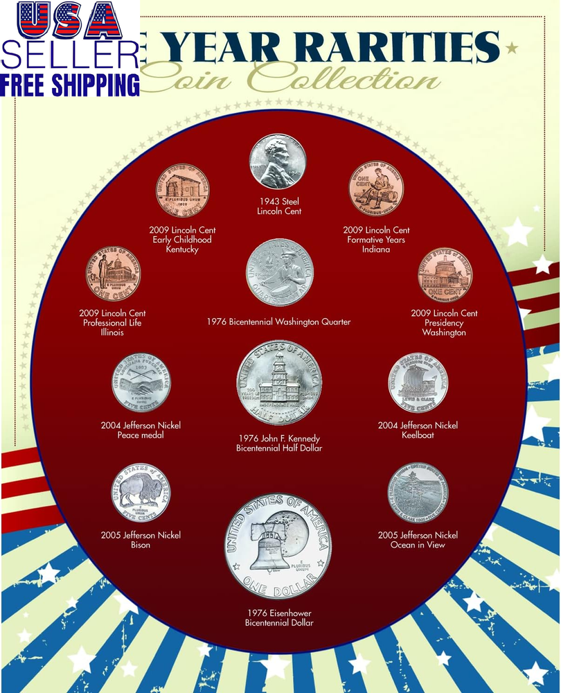 One Year Rarities Coin Collection, Genuine United States Minted Coins, Americana