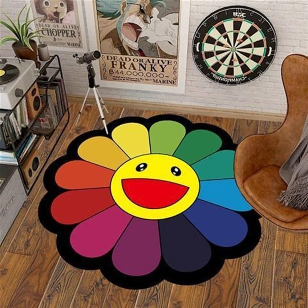 Takashi Murakami 40Inch Floral Rug - Ultra Soft Durable Home Decor