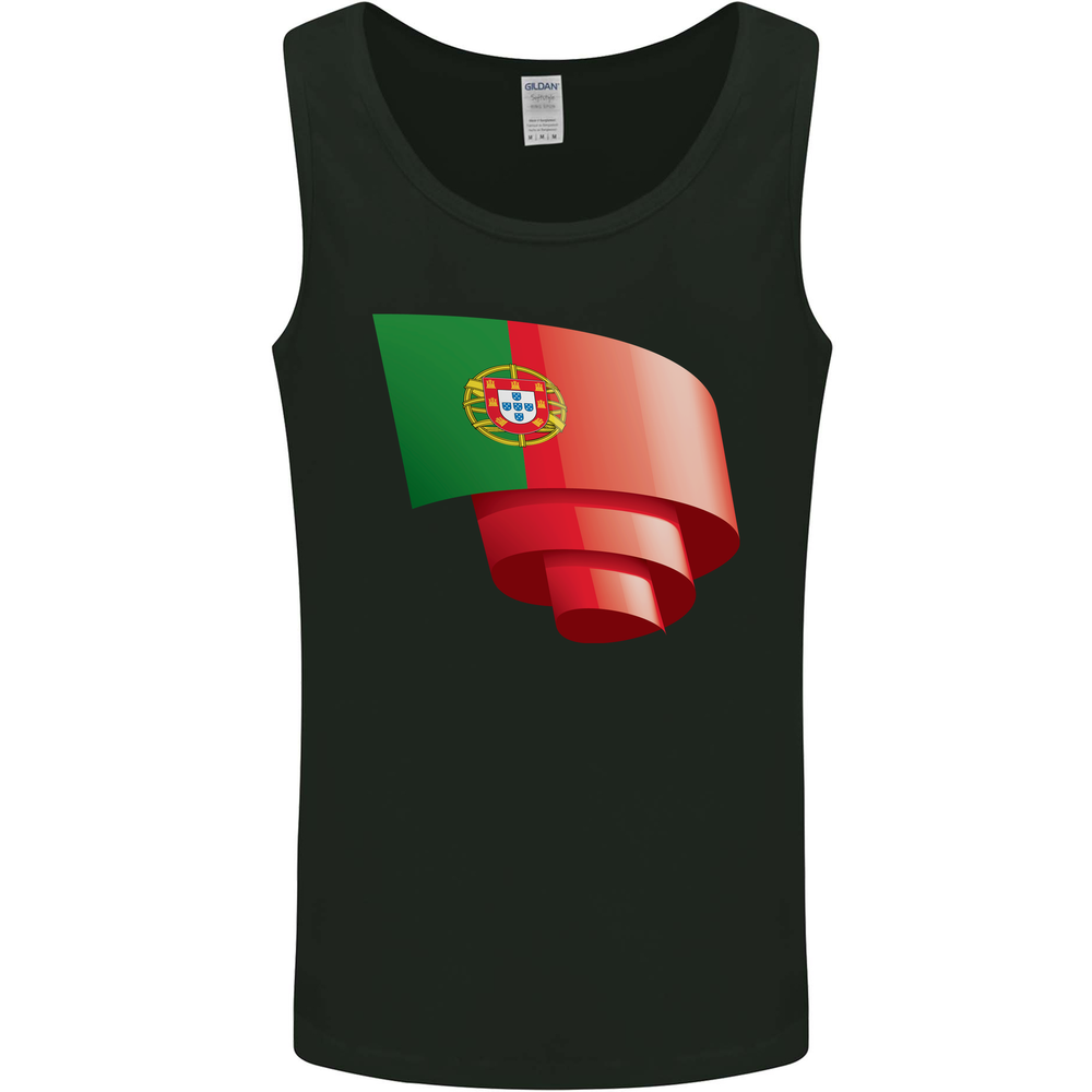 Curled Portugal Flag Portuguese Day Football Mens Vest Tank Top
