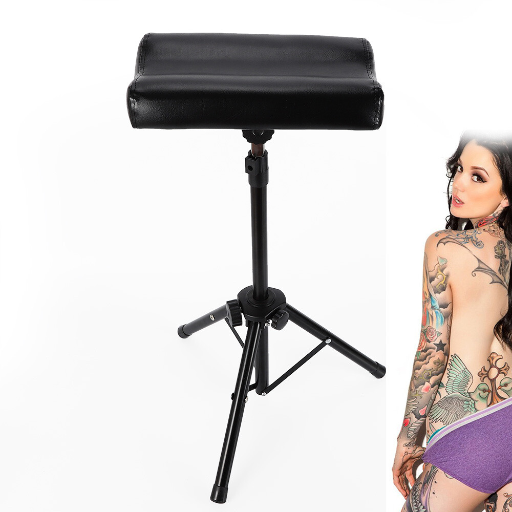 Heavy Duty Tripod Tattoo Arm Rest Sponge Pad Adjustable Tattoo  Equipment Black