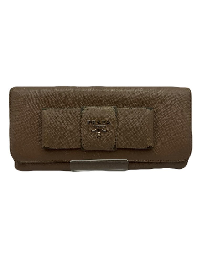 Prada Pink Leather Long Wallet Pre-Owned E1018-12