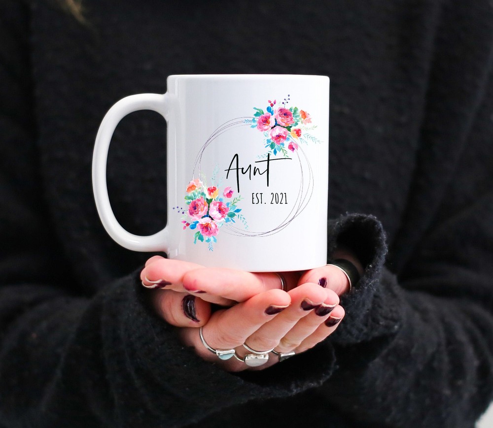 Personalized Aunt Mug Custom Pregnancy Announcement Gift for Aunties  