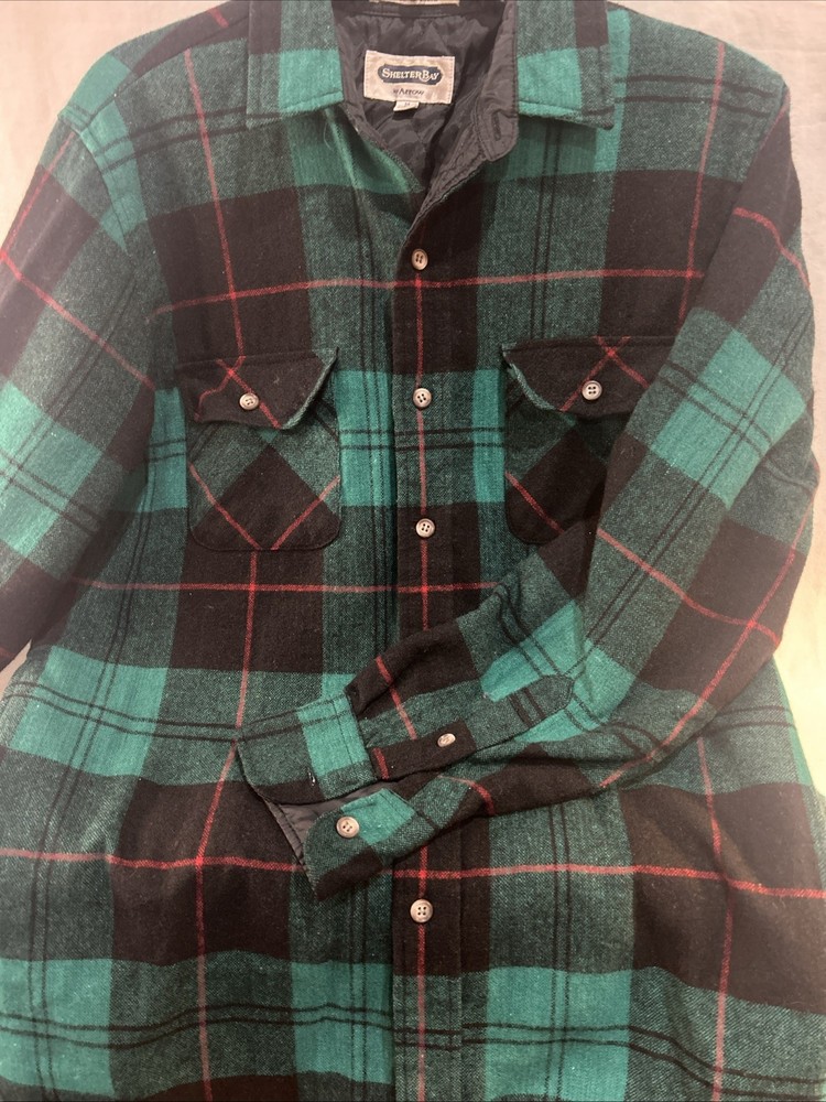 Vintage Wool Blend Plaid Flannel Shirt Jacket by Shelter Bay