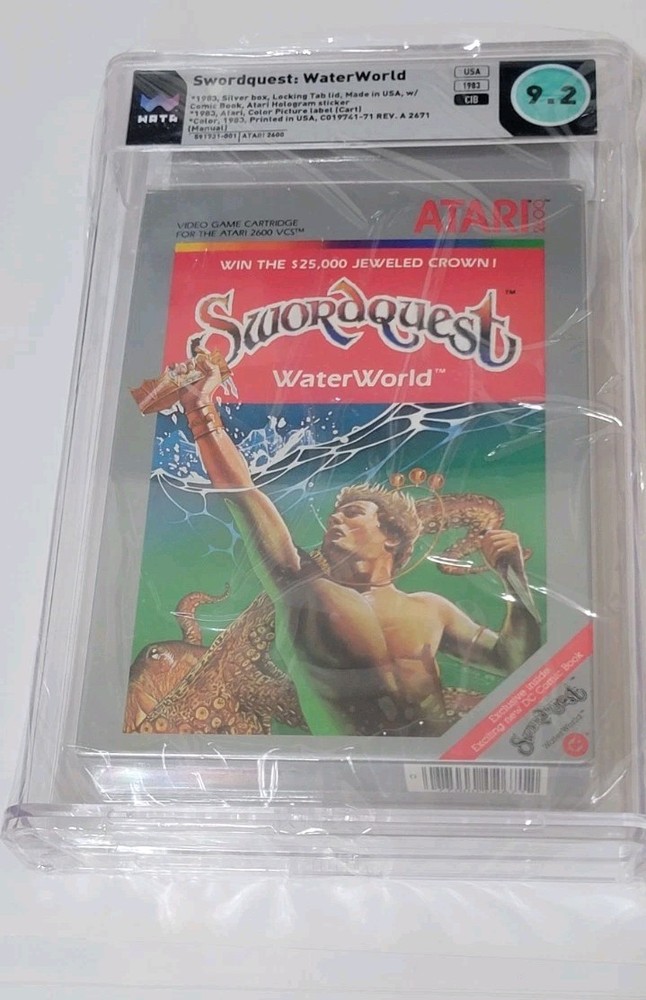 Atari 2600 SWORDQUEST WATERWORLD CIB WATA HIGHEST GRADED 9.2 - ONE OF A KIND