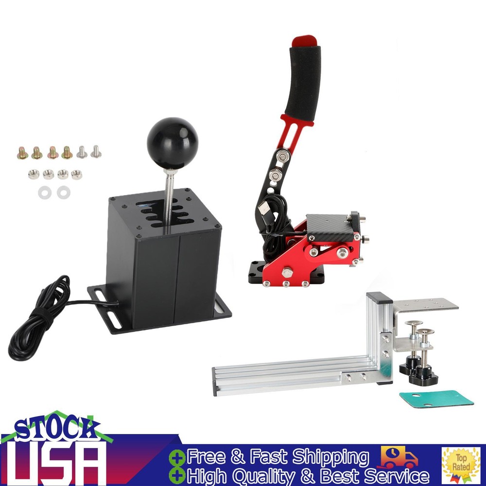USB Handbrake with L Clip and 7+R H Shifter for Logitech G25 G27 G29 Racing GK