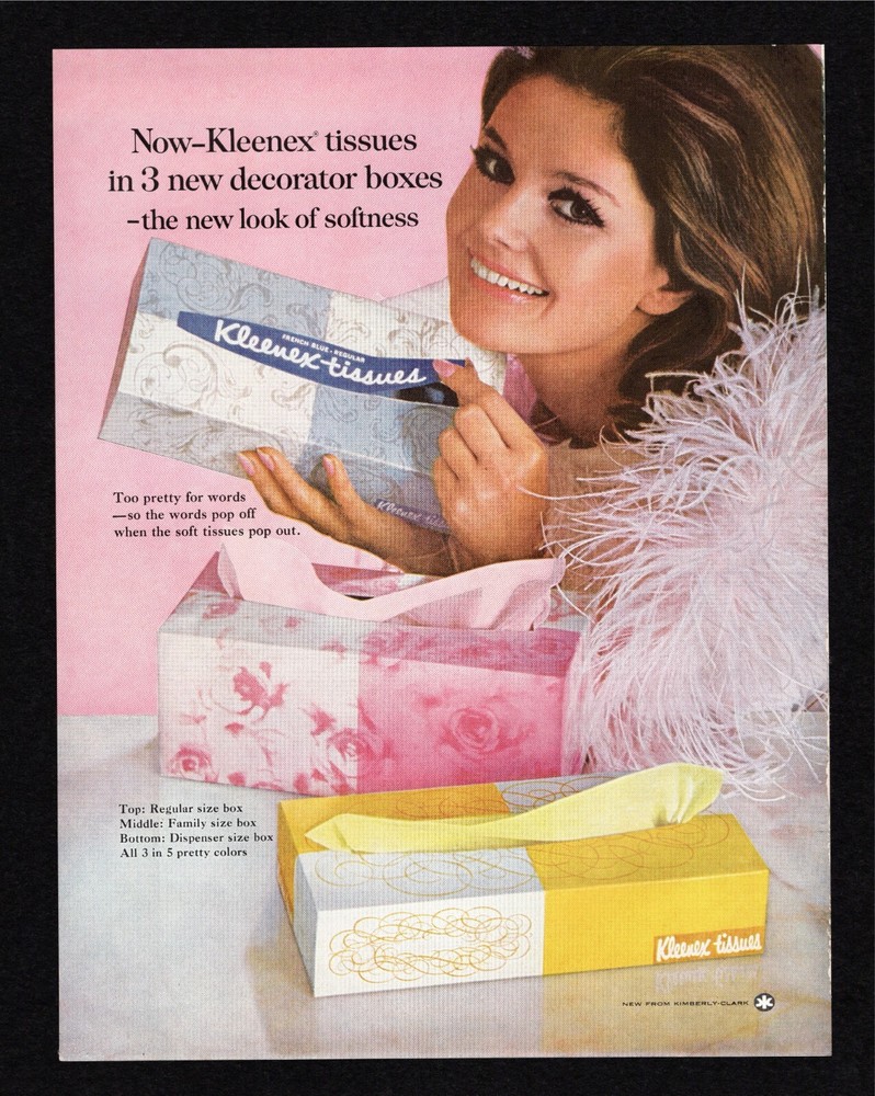 1967 Kleenex Tissues Decorator Boxes Softness Better Homes Gardens Print Ad
