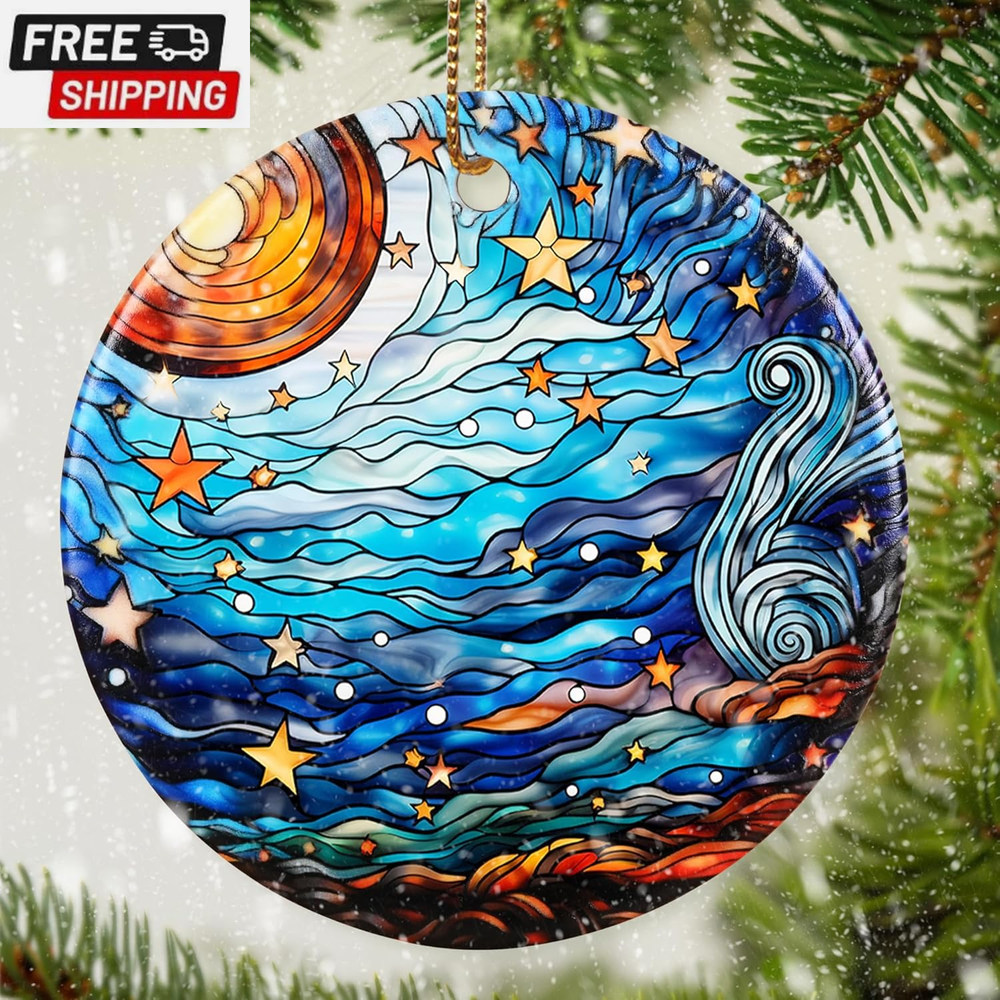 Christmas Ornament,  Van Gogh Ornament, Starry Night Christmas Decor, Christmas