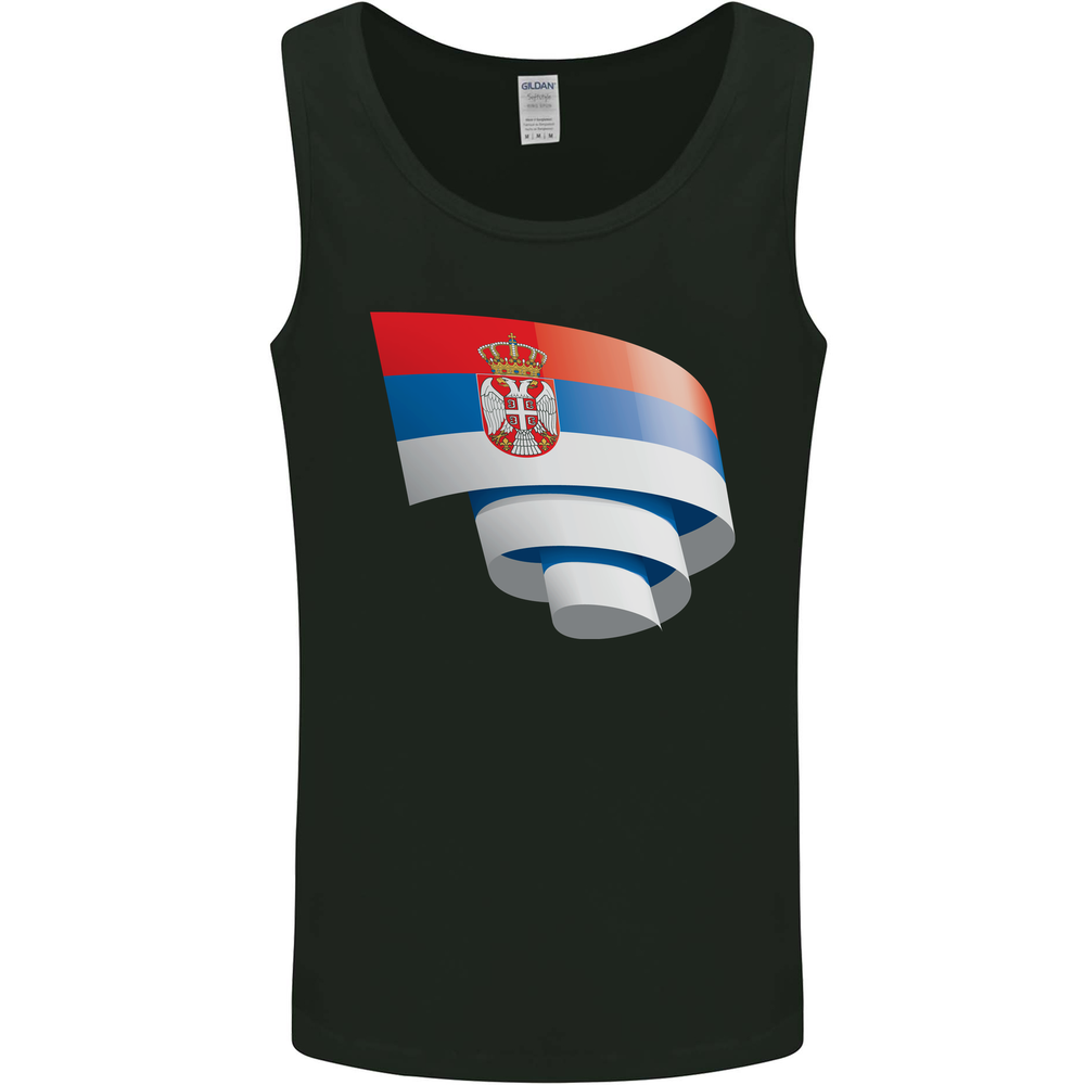 Curled Serbia Flag Serbia Day Football Mens Vest Tank Top