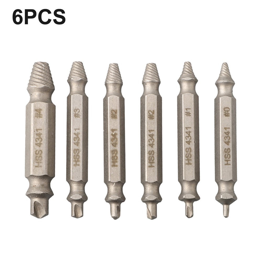 6PACK Damaged Bolt Extractor Drill Bits Reverse Thread Stud Remover