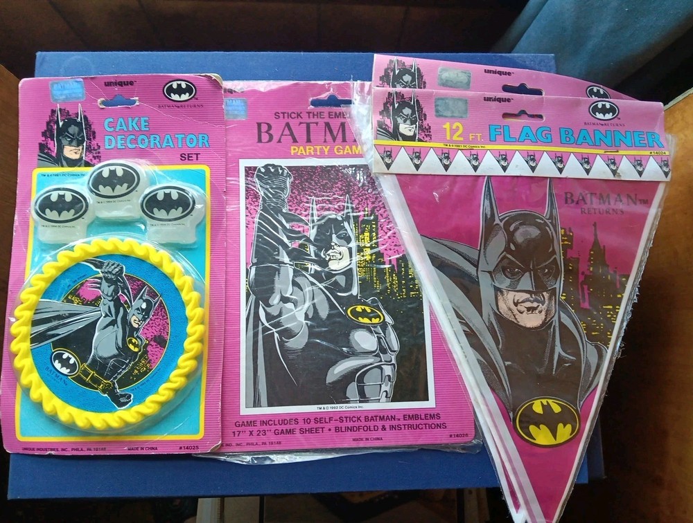 1991 Batman Returns Vintage Birthday Party Set New In Bag