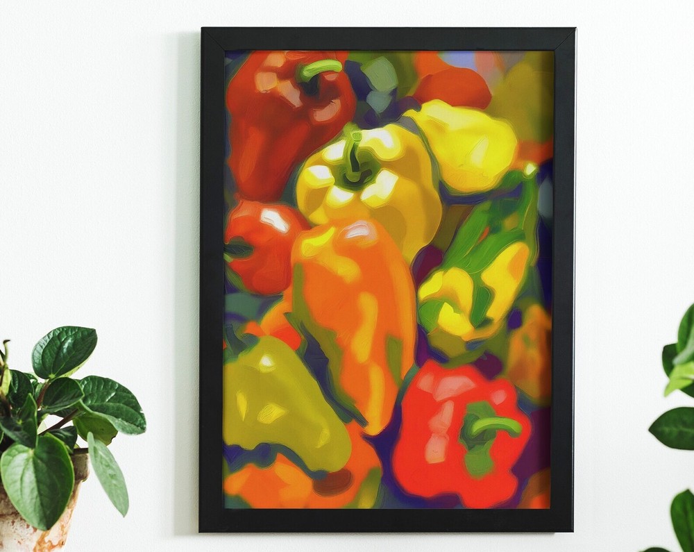 Peppers In Expressionism Style Artwork Print At Home Wall Art Wall Art Print