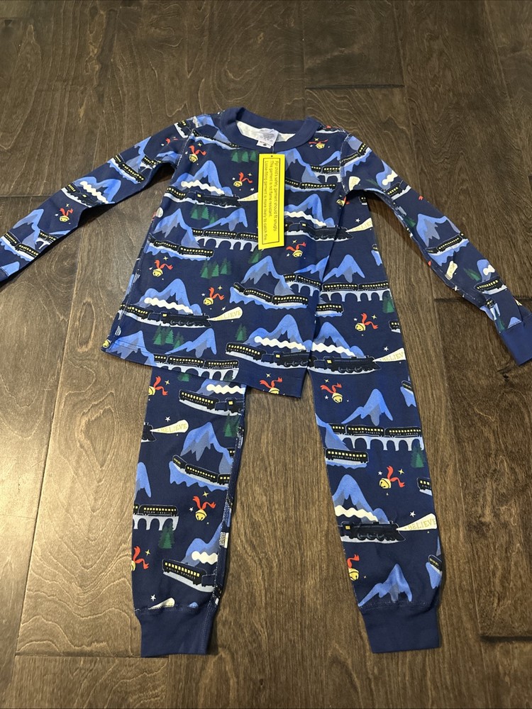 Hanna Andersson Polar Express Train Pajama Set for Boys Girls Size 5