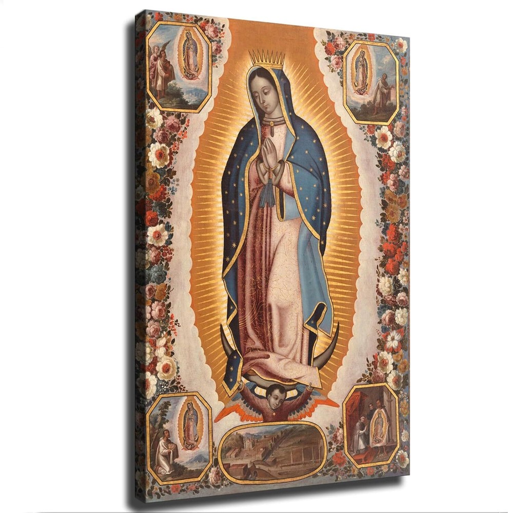 Blessed Virgin Mary Our Lady of Guadalupe Religious Poster Canvas Art Print