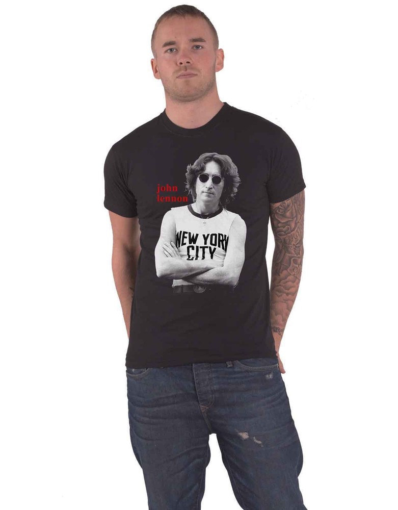 John Lennon NYC B&W Logo Official Men's Black T-Shirt