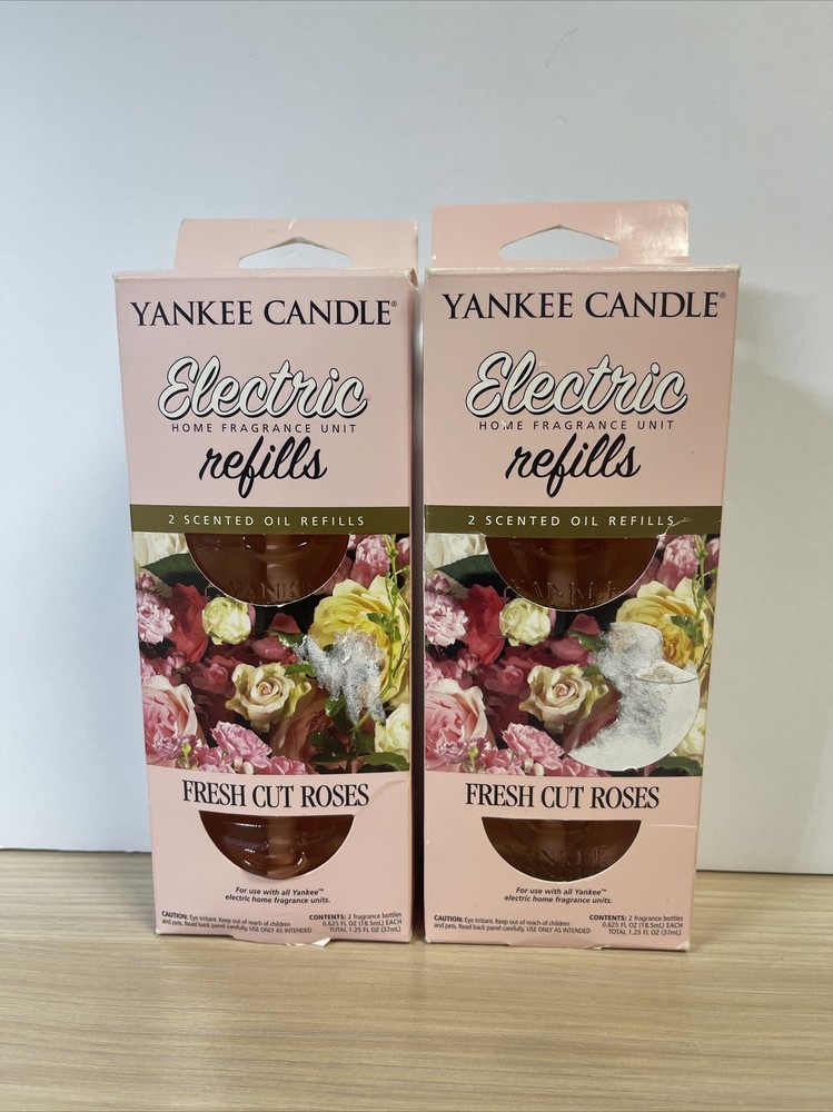 NOS Yankee Candle Electric Home Fragrance Refills Fresh Cut Roses 2 Boxes Of 2