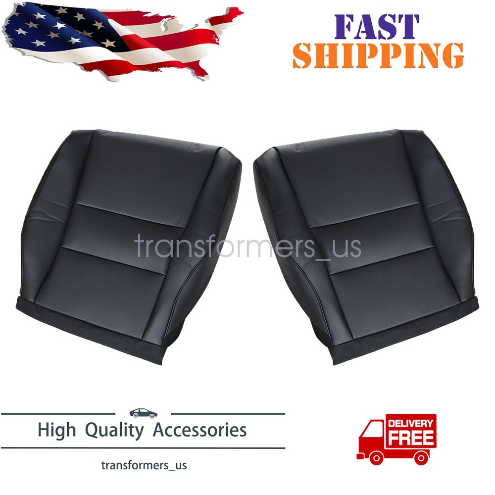 2007-2011 Honda CRV Black Leather Bottom Seat Covers Driver & Passenger Side