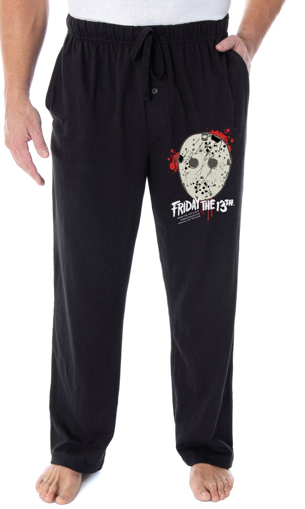 Friday The 13th Men's Jason Voorhees Hockey Mask Loungewear Pajama Pants