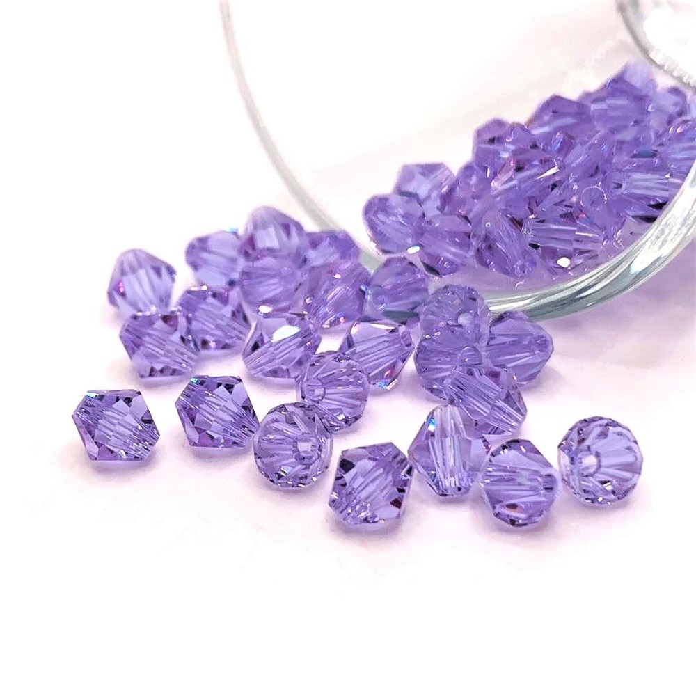 4, 20 or 50 BULK pcs 6mm Bicone Bead Purple February Birthstone-US Seller-PR948
