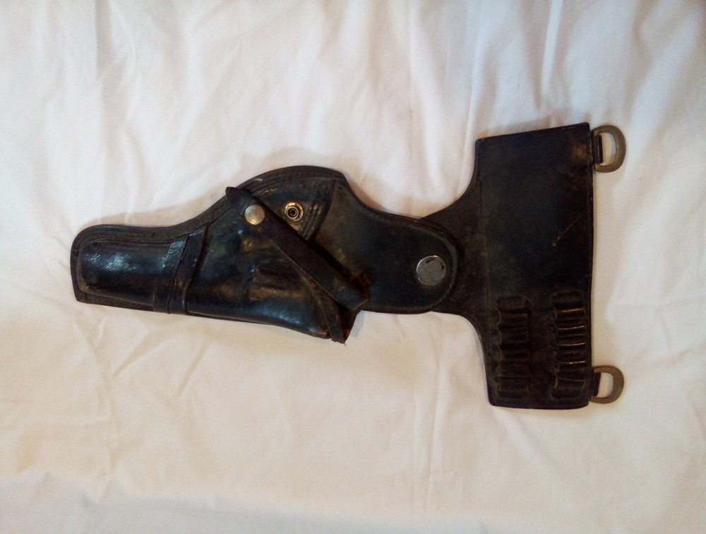 Vintage JAY-PEE Revolver Duty Holster Solid Brass Rings ....I...