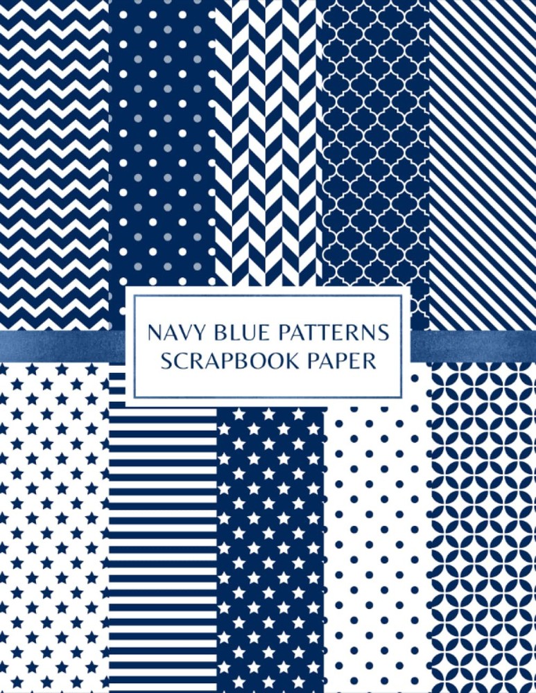 Navy Blue Scrapbook Paper for Card Making and Craft Projects