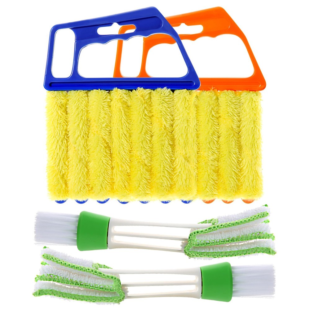 4pcs Window Venetian Blind Cleaner Duster Toolwashable 7 Fingers Dusting Cleaner