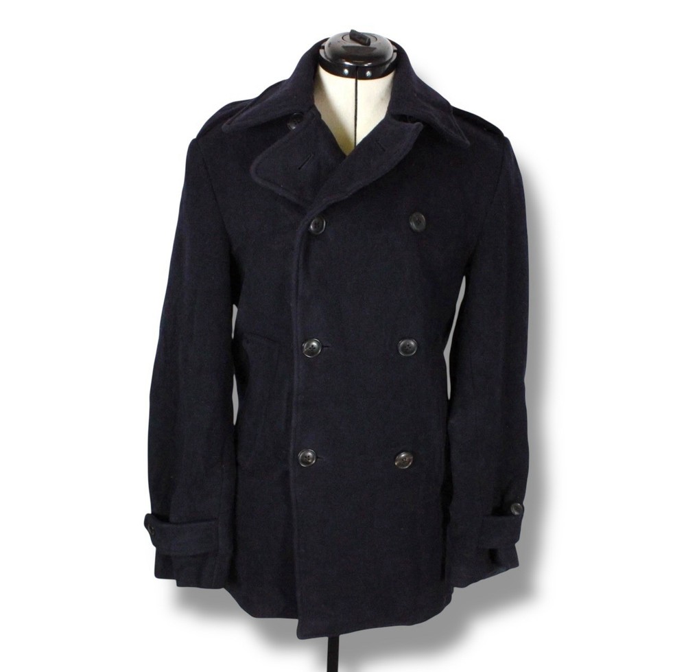 Polo Ralph Lauren Wool Peacoat Mens Relaxed Small Navy Double Breasted Sailors