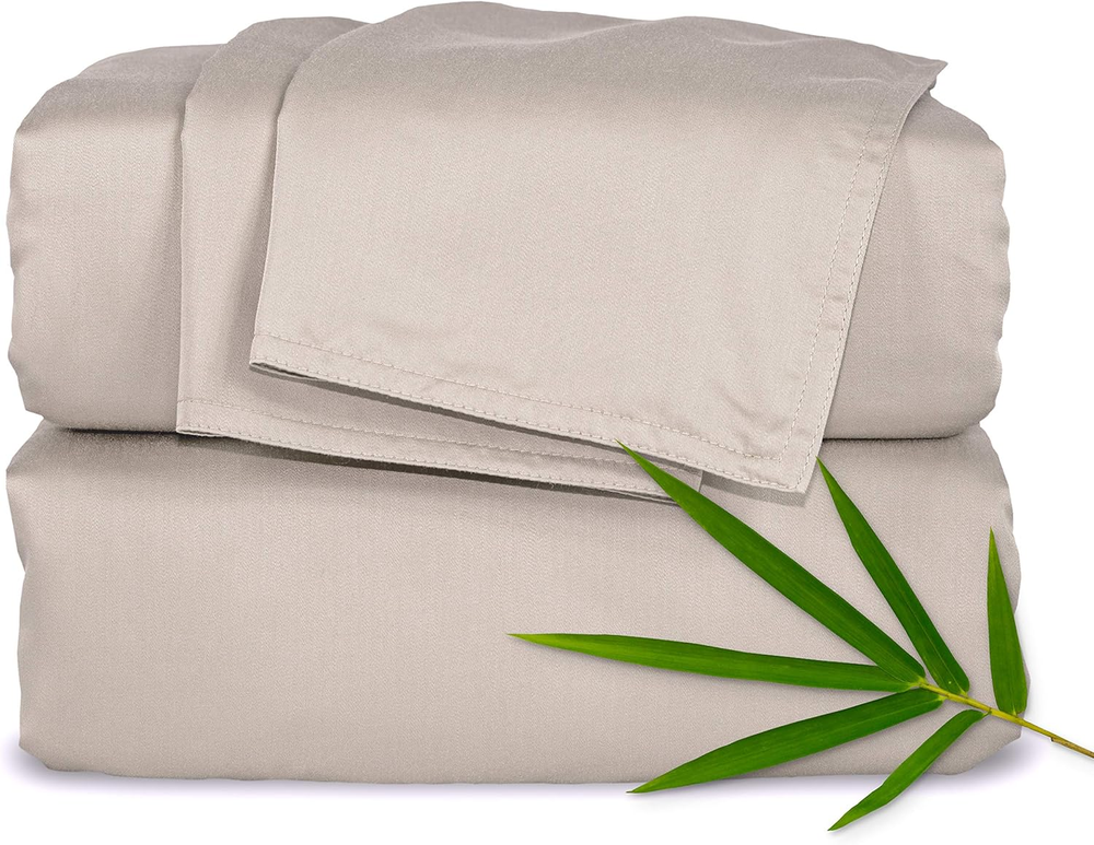 Queen Sheets by , Genuine 100% Organic Viscose Derived from Bamboo Bed Sheet Set