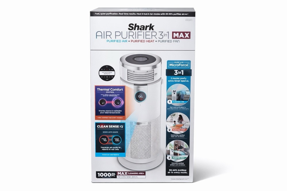 Shark Air Purifier 3-in-1 MAX HC502 Purified Air Heat Fan Sealed