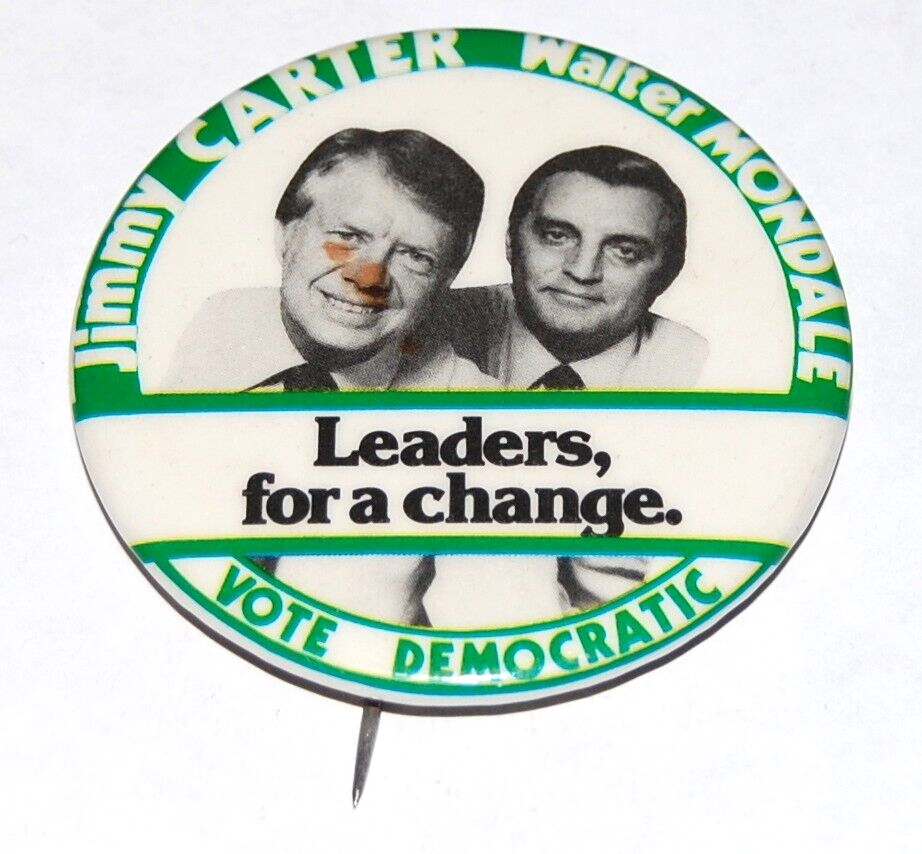 1976 JIMMY CARTER WALTER MONDALE campaign pin pinback button political president