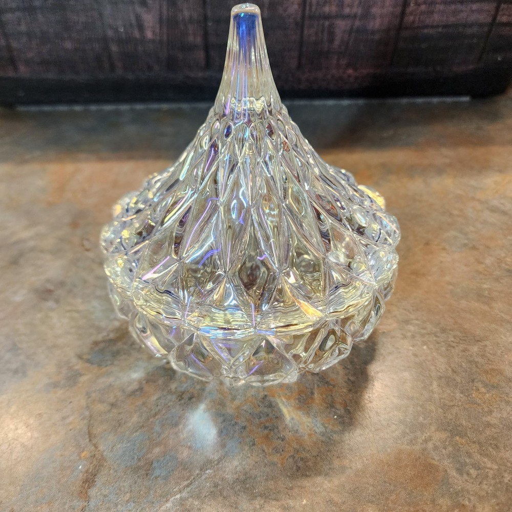 Vintage 1994 HFC Hershey Kiss Crystal Cut Glass Candy Dish S63