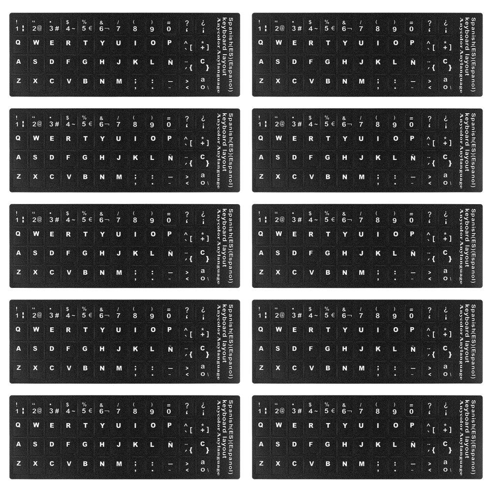 10 Sheets Laptop Keyboard Stickers Cover Notebook Letter Layout