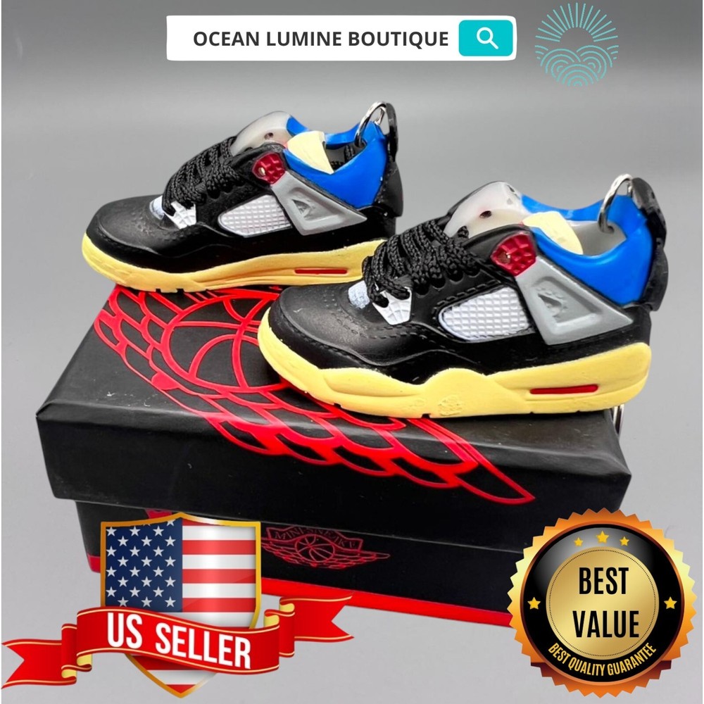 Air Jordan 3D Mini Sneaker Keychain, Shoe Keyring Shoe Box, Display Box Option