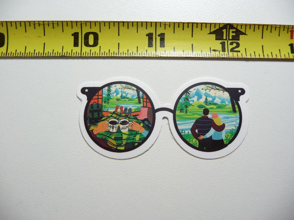 Couple Glasses Glamping Decal Sticker for Camping and Travel