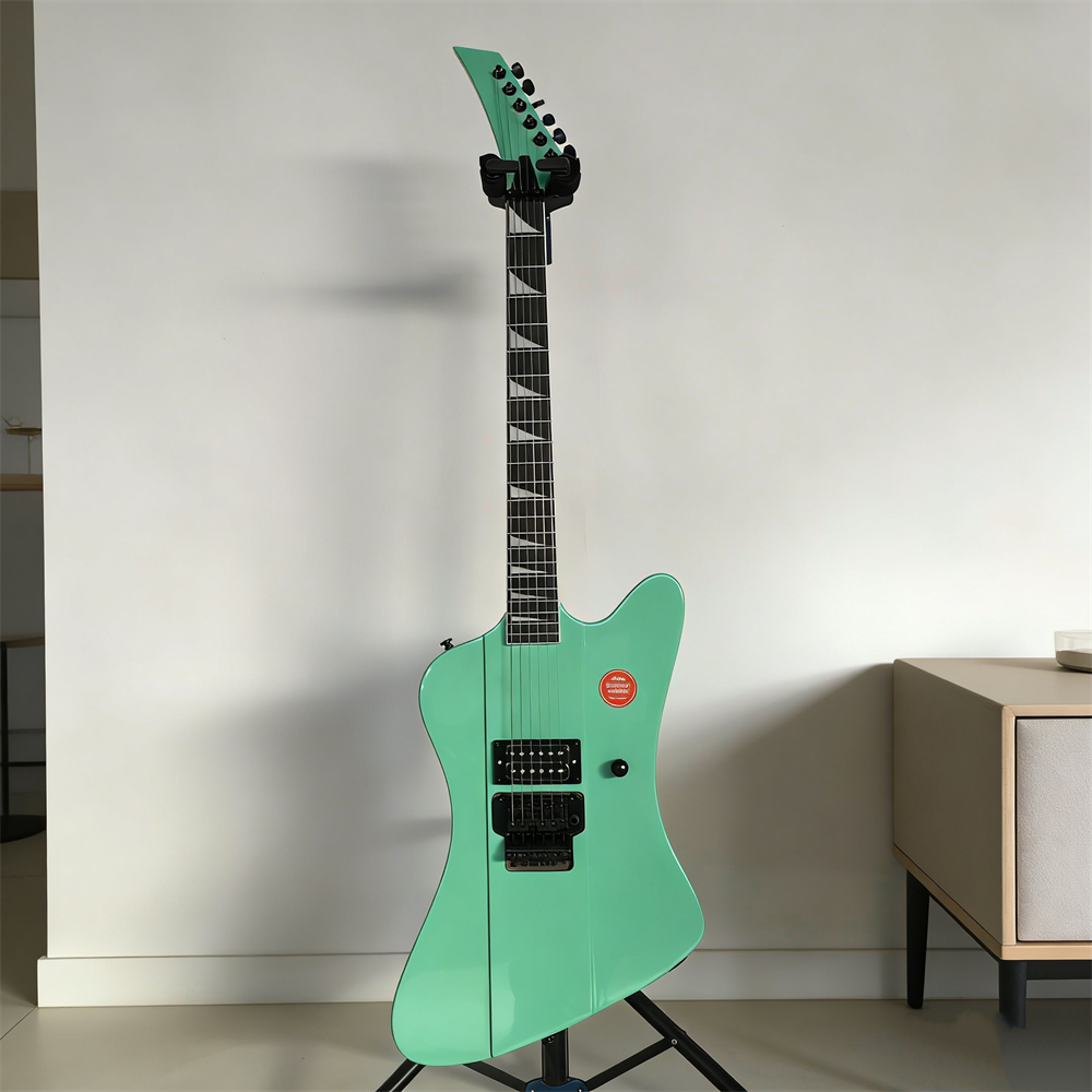 Green Robbin Crosby Firebird Electric Guitar Mahogany  Body Floyd Rose Bridge
